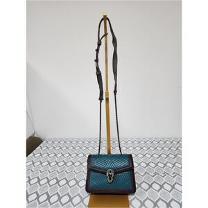 Bvlgari Diamond Blast Leather Mini Serpenti Forever Crossbody Bag Teal Green/Bur